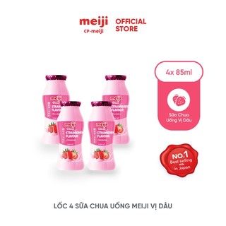 Sữa chua uống meiji nhật vị dâu 85ml - lốc 4 chai