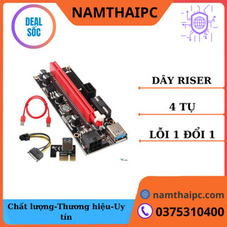 Dây riser ver009s plus 4 tụ điện tốt cao bạn dạng gold pci-e 1x sang 16x