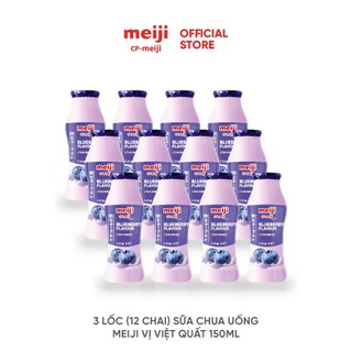 Sữa Chua Uống  Meiji Nhật vị việt quất 150ml - Combo 3 lốc