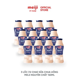 Sữa Chua Uống  Meiji Nhật vị nguyên chất  150ml - Combo 3 lốc