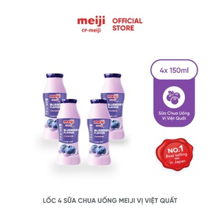 Sữa Chua Uống Meiji Nhật vị việt quất 150ml - Lốc 4 chai