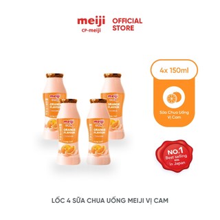 Sữa Chua Uống Meiji Nhật vị cam 150ml - Lốc 4 chai