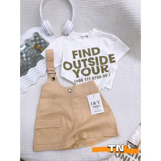 set váy đi chơi dành cho bé gái,áo cotton tàu cùng sét yếm kaki có dãn xịn xò size 12-29kg