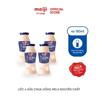 Sữa Chua Uống Meiji Nhật vị nguyên chất  150ml - Lốc 4 chai