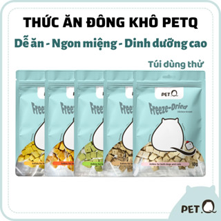 [Túi dùng thử] Thức ăn đông khô cho chó mèo PetQ, Gà sấy thăng hoa, Ức gà Cỏ mèo Lòng đỏ trứng Gan gà, Tăng cơ Đẹp lông