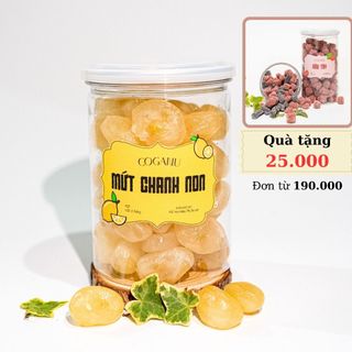 Mứt chanh non sấy dẻo, 400gram, chanh tuyết bao tử đặc sản Đà Lạt, CoganuFarm