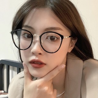  Gọng Kính Cận Kính Giả Cận Nam Nữ BLUE LIGHT Mắt Mèo Tròn To Càng Kim Loại Chống Ánh Sáng Xanh 