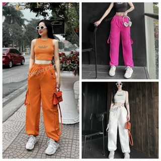 Quần kaki túi hộp dây đai mềm mát (ảnh thật)