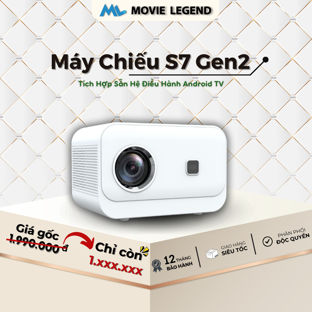 Máy Chiếu Mini Movie Legend - Máy Chiếu S7 GEN 2 - Hỗ Trợ FULL HD - Bảo hành 12 tháng
