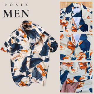 Áo sơ Mi đi biển họa tiết độc lạ Nam Nữ cổ Vest vải lụa Kate thái chống nhăn mát mẻ mùa Hè POSIZ333