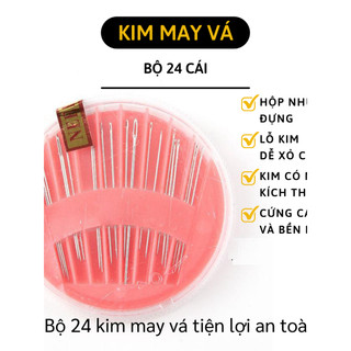 Bộ 24 Kim May Vá. quần áo gia đình nhiều kích cỡ to nhỏ dài ngắn dày mỏng, bộ kim thép may đồ khâu chỉ thêu tay xỏ lỗ