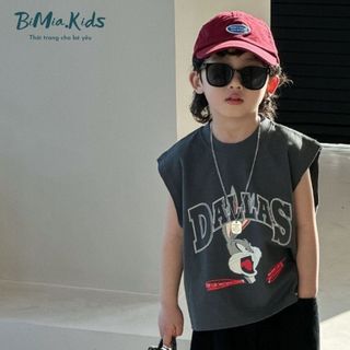 Áo tanktop bimiakids áo ba lỗ cotton mềm mịn in hình thỏ cho bé trai bé gái