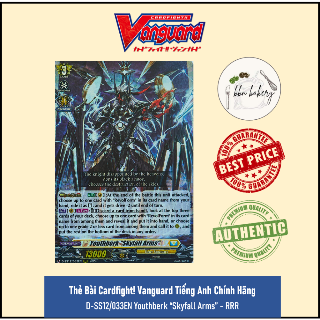 Thẻ Bài Vanguard Chính Hãng Bushiroad Tiếng Anh: D-SS12/033EN Youthberk "Skyfall Arms" - RRR