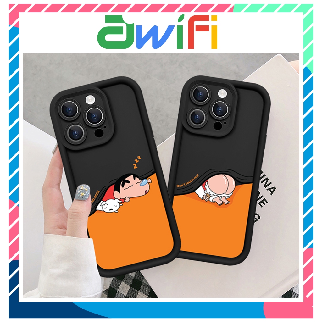 Ốp lưng iphone camera viền cao shin ngủ 6s/6plus/7/8/plus/x/xs/11/12/13/14/15/pro/max/plus/promax - 