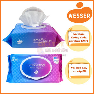 [MẪU MỚI 2023] KHĂN ƯỚT WESSER KHÔNG MÙI 80 TỜ XUẤT HÀN CAO CẤP