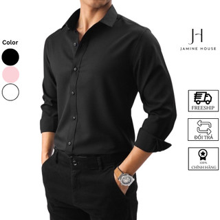 Áo Sơ Mi Nam JAMINE HOUSE Lụa Mềm Mịn Form Chuẩn Tay Dài Thiết Kế Sơ Mi Có 3 Màu Unisex Thanh Lịch, Đi Chơi