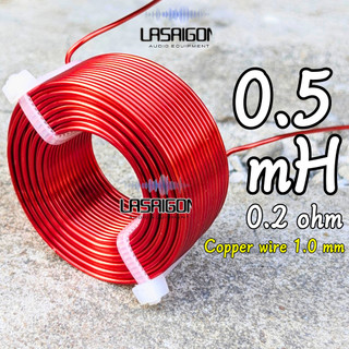 Cuộn cảm loa treble 450 750 thông số 0.5 mh dây đồng đỏ 1.0 mm số ôm là 0.2 ohm giá 01 cục