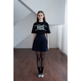 DVRK - Áo Thun Tay Ngắn Cổ Tròn In Logo Sọc Ngang Màu Đen-DVRK-24SS