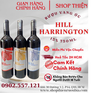 Thùng x 6 chai vang đỏ úc hill harrington 13% 750ml