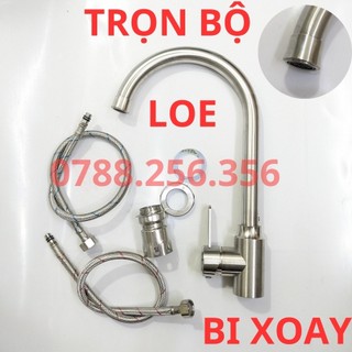 Vòi Rửa Chén Bát Nóng-Lạnh INOX 304 Dùng Cho 2 Hộc Chậu, Vòi rửa chén nóng lạnh inox SUS 304 Hàng đẹp Loại 1