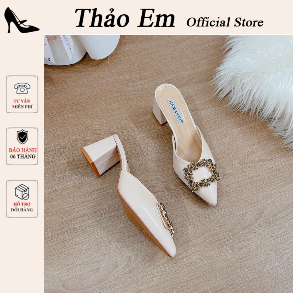 Sục nữ hoa đá gót vuông cao 5cm ( Sục MANY 5p)
