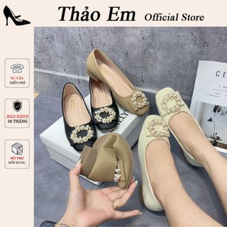 Giày bệt búp bê nữ đế dẻo gót 2cm