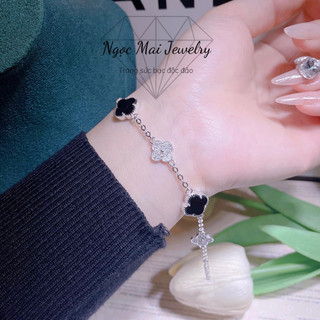 Lắc tay 4 lá mix xinh xắn bạc ta NGỌC MAI JEWELRY sang xịn
