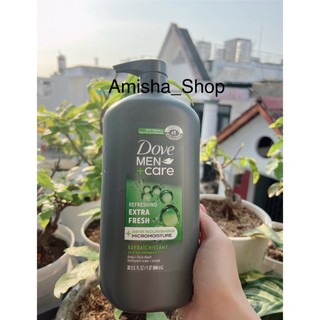 Sữa Tắm DOVE MEN +Care Extra Fresh 24HR NOURISHING Body And Face Wash ( 946ML) - Hàng Mỹ