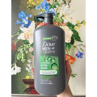 Sữa tắm và rửa mặt D  o  v  e Men + Care Extra Fresh (946ml) của Mỹ