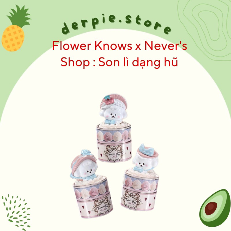 Son nhung lì dạng hũ hình cún xinh xắn Flower Knows x Never's Shop Limited 2024