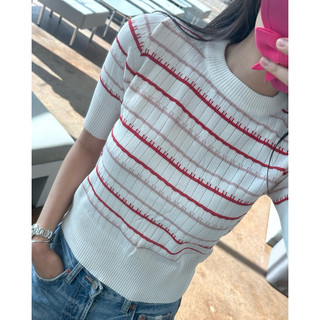 [SALE] RED STRIPE KNIT -LACIEL