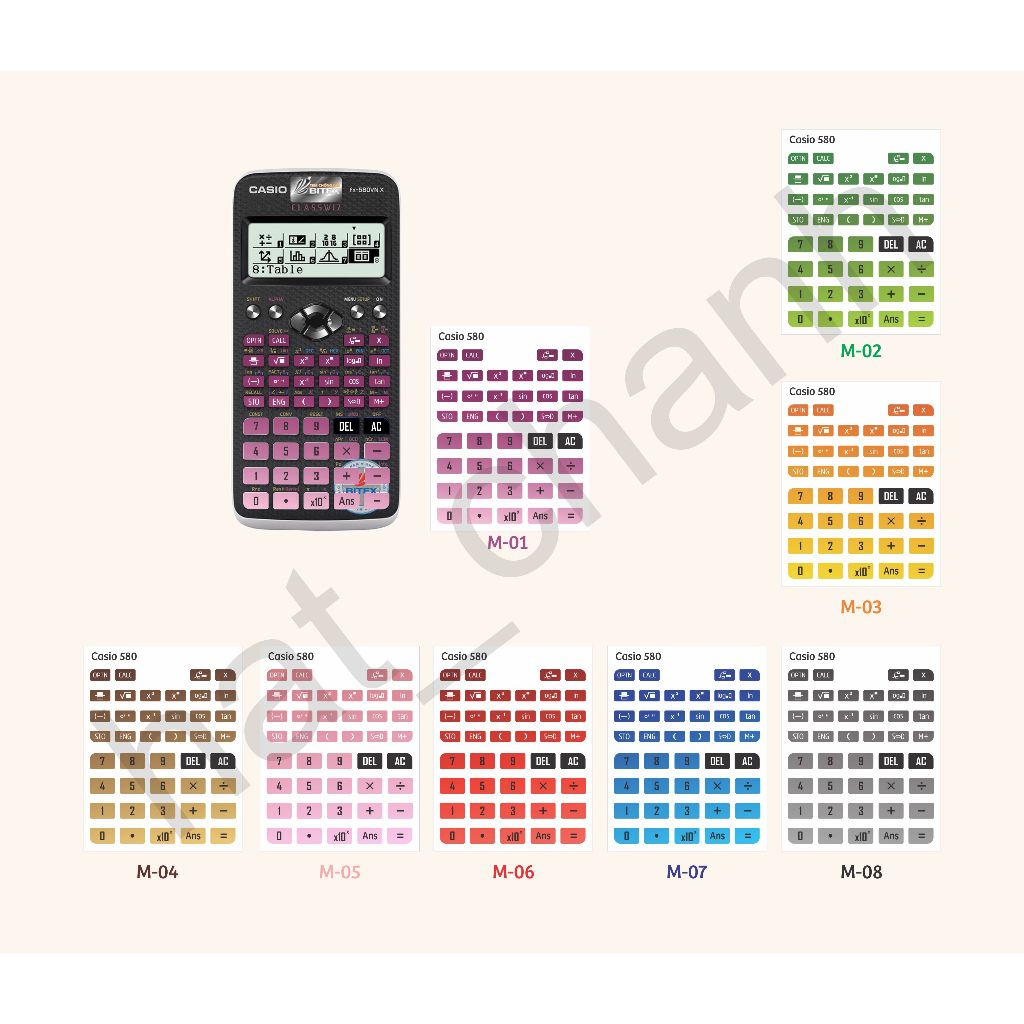 Tấm dán nút máy tính CASIO 580