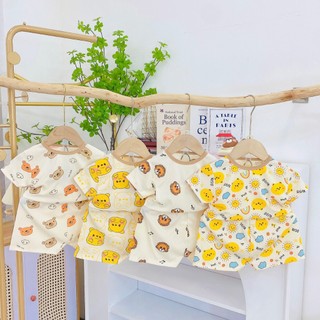 COMBO 5 Bộ CỘC TAY vải tăm lạnh hoạ tiết cho bé trai, bé gái 4-16kg (5 hình khác nhau )