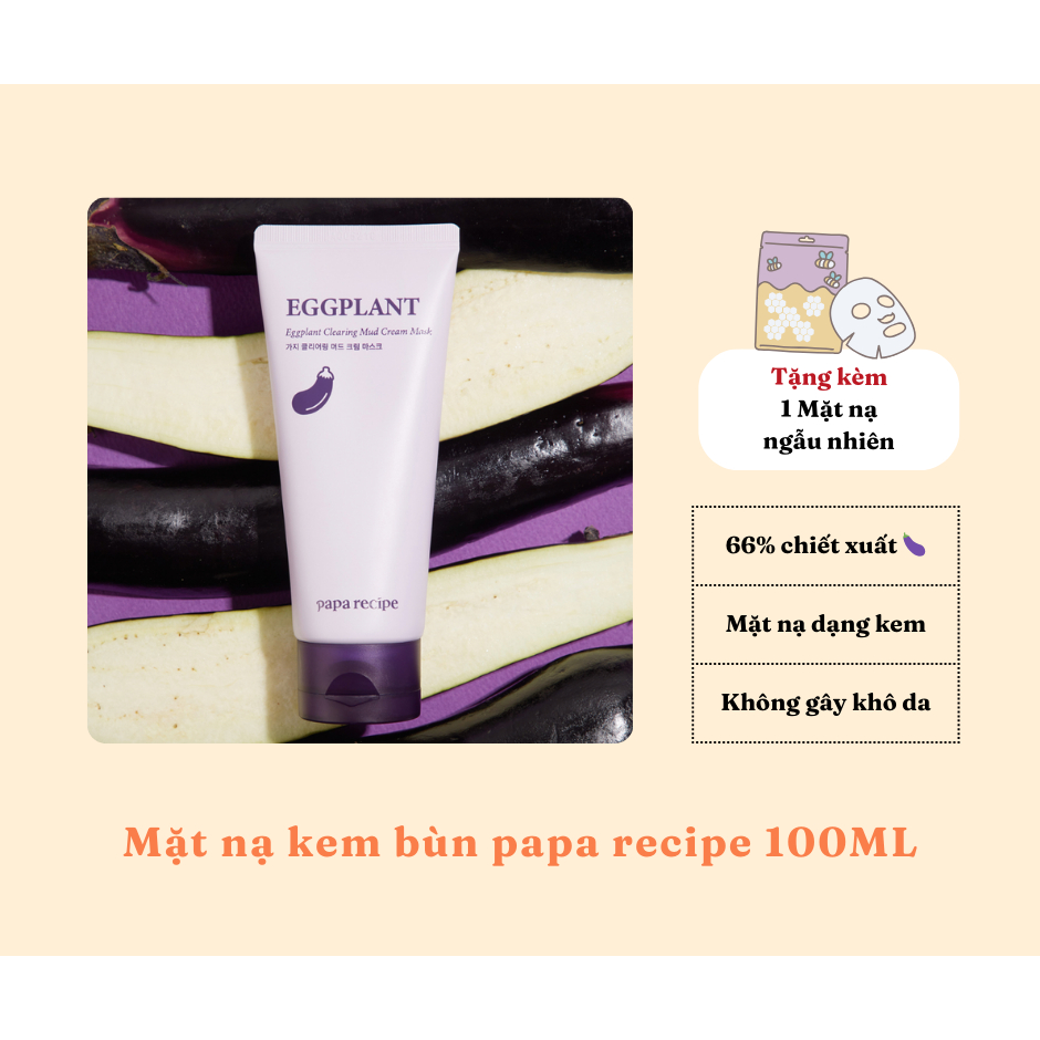 [New - Sẵn] 💜 Mặt nạ bùn dạng kem chiết xuất cà tím (100ml), Eggplant Clearing Mud mask