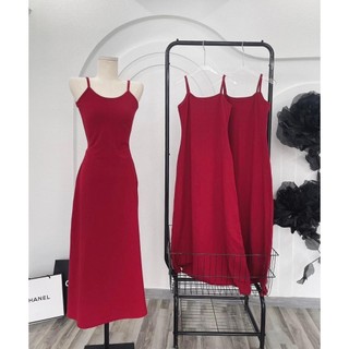 Đầm body 2 dây cột nơ xẻ tà chất vải gân co giãn xịn sò ly capnhatxuhuong