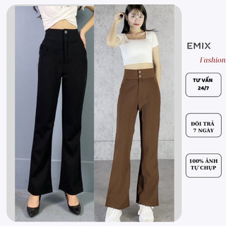 Quần công sở nữ ống loe EMIX dáng dài vải tuyết mưa mềm mịn Q501/P0/K31