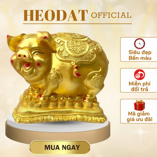 Heo đất tiết kiệm kiểu dáng Heo Tết Bệ Vàng tài lộc size đại / Ống tiết kiệm hình con giáp giá xưởng