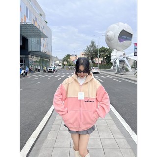 Áo Khoác Nỉ Dệt Kim Thêu BUD Hoodie dây kéo