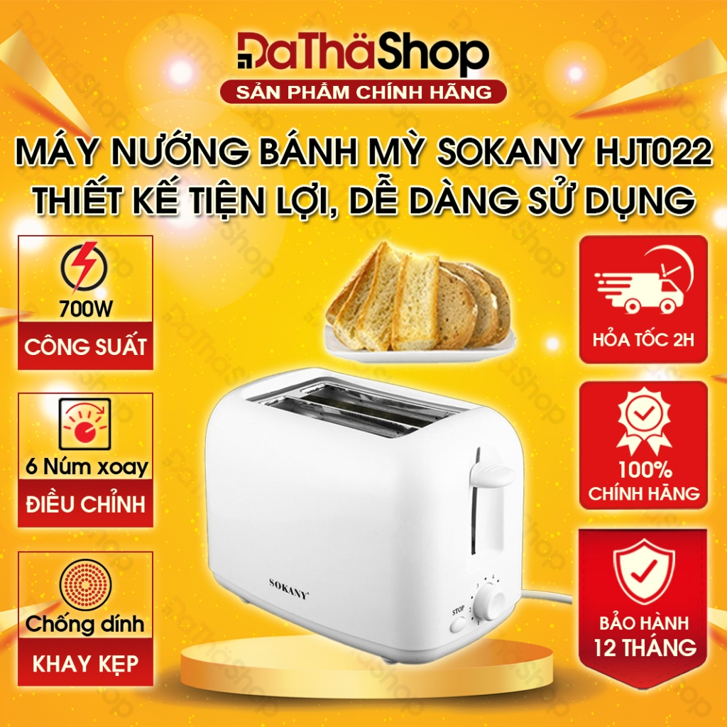 Máy Nướng Bánh SOKANY Công Suất 700W Hẹn Giờ, Tự Động Nảy Bánh Khi Hết Thời Gian Cài Đặt