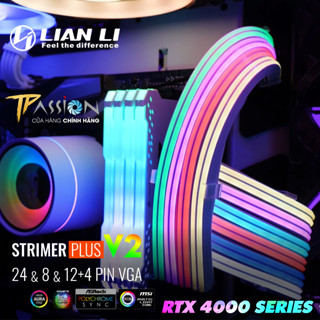 Dây nguồn nối dài LIAN LI Strimer Plus V2 RGB 24Pin, 12+4Pin 12VHPWR, 2x8Pin, 3x8Pin VGA - LED ARGB Neon, sync Main/Hub
