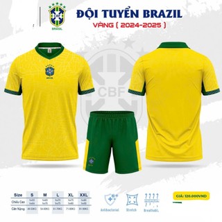 Bộ đồ đá banh đội tuyển Brasil màu vàng