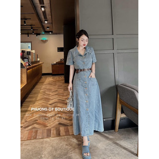 VÁY JEAN  DÁNG XÒE TAY BỒNG