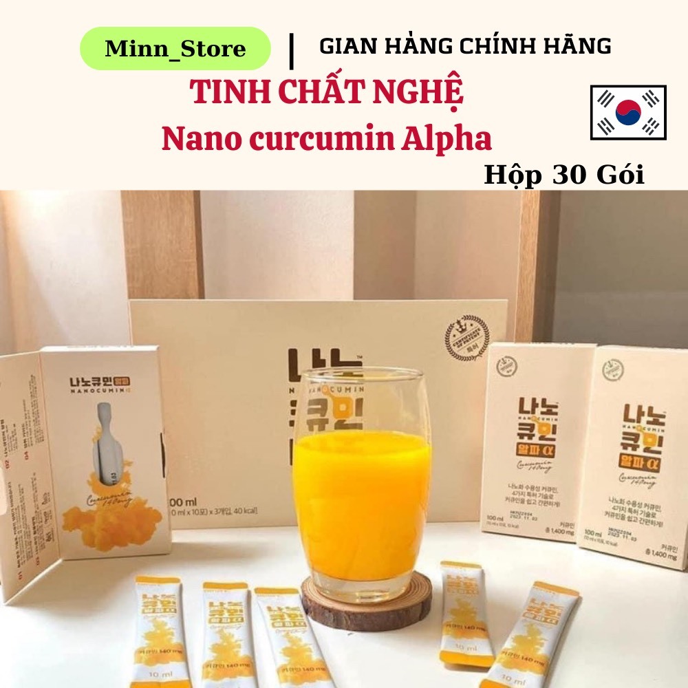 Tinh Chất Nghệ Nano Curcumin Alpha Hàn Quốc,Hỗ Trợ Giải Độc Cơ Thể & Tăng Cường Sức Đề Kháng / Hộp 30 Gói