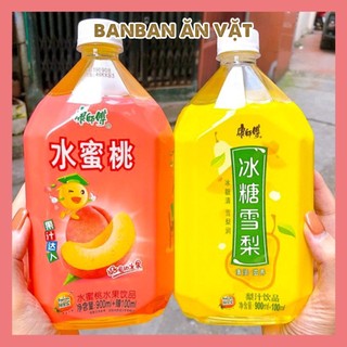 Nước lê đài loan trưng đường phèn, nước ép lê , đào, nước ép hoa quả kangshifu chai 1000ml