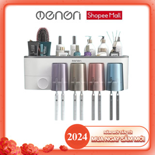 Kệ Treo Bàn Chải Đánh Răng OENON Dán Tường Có Kèm Cốc và Miếng Dán - OE041
