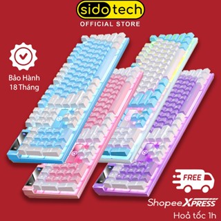 Bàn phím máy tính có dây gaming SIDOTECH K500 giả cơ led rgb full 104 key chống nước cho laptop pc văn phòng game thủ