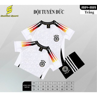 Bộ Đồ Đá Banh Trẻ em đội tuyển Đức màu trắng
