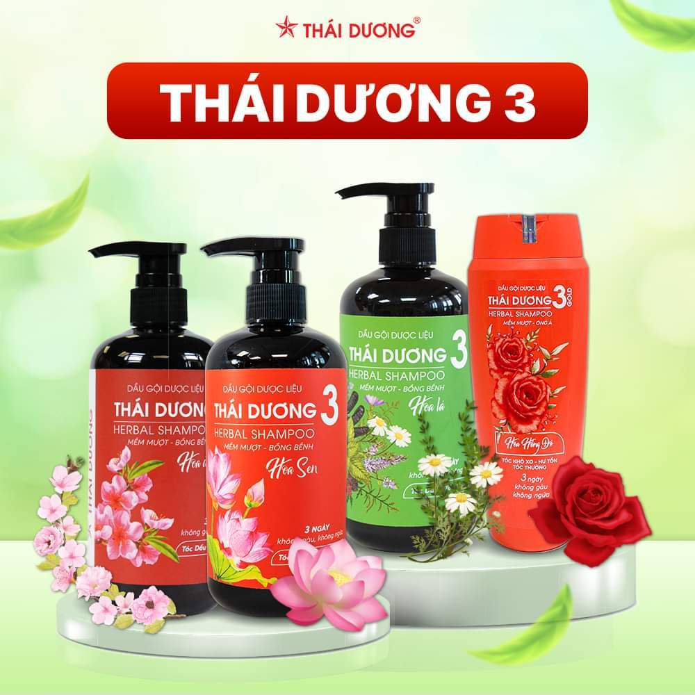 [ NEW ] DẦU GỘI DƯỢC LIỆU THÁI DƯƠNG 3 HƯƠNG HOA, LÁ , dưỡng tóc mềm mượt, sạch gàu, hết ngứa, giảm rụng tóc