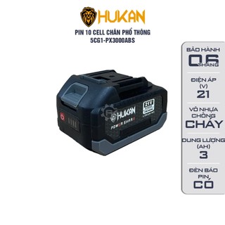 Pin G1 Xám HUKAN 10 cell, 15 cell ABS, Vỏ nhựa chống cháy, Có đèn báo pin, Có lỗ cắm sạc Adapter