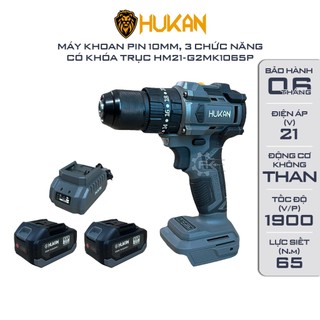 Máy khoan pin HUKAN G2MK1065P, 3 Chức Năng, Không Chổi Than, 10mm, Có khóa trục